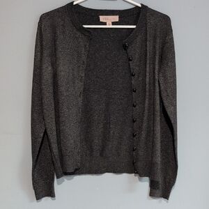 Philosophy Metallic Charcoal Button-Front Cardigan Size Medium